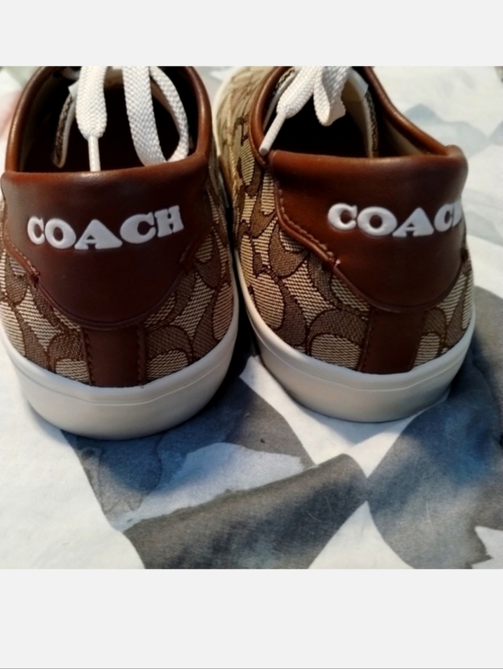 Coach Brown Signature Canvas Low-Top Sneakers - Picture 3 of 5